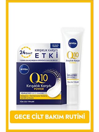 NIVEA Q10 Power Kırışık Karşıtı Sıkılaştırıcı Göz Bakım Kremi 15ml, Keratin ve Q10 Gece Yüz Kremi 50ml