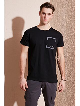 Buratti Siyah Bisiklet Yaka % 100 Pamuklu Slim Fit T Shirt 541REWORK