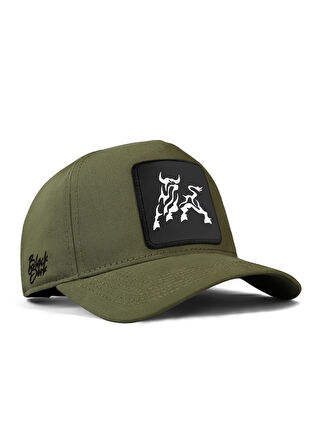 BlackBörk V1 Baseball Boğa - 2 Kod Logolu Unisex Haki Şapka (CAP)