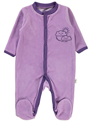 Civil Baby Kız Bebek Patikli Tulum 1-6 Ay Lila