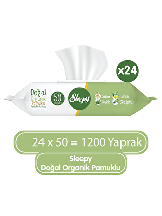 Sleepy Doğal Organik Pamuklu Temizlik Havlusu 24X