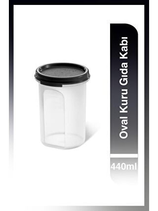 Tupperware Siyah Oval Kuru Gıda Kabı 2 / 440ml