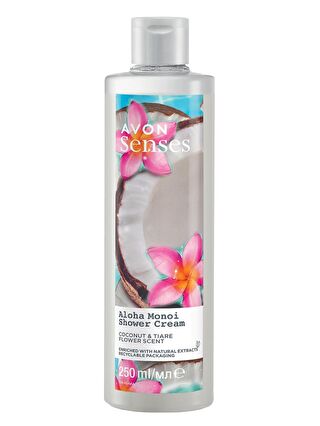 AVON Senses Aloha Monoi Tiare Çiçeği ve Hindistan Cevizi Kokulu Krem Duş Jeli 250 Ml.