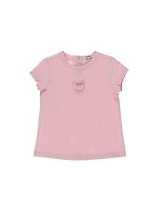 Panço Pembe Kız Çocuk Nakış Detaylı T-Shirt