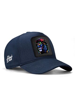 BlackBörk Gri V1 Baseball Kids Aslan - 7 Kod Logolu Unisex Lacivert Çocuk Şapka (CAP)