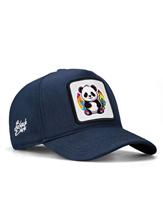 BlackBörk Bej V1 Baseball Kids Panda - 2BS Kod Logolu Unisex Lacivert Çocuk Şapka (CAP)