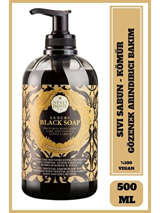 Nesti Dante Luxury Black Aktif Karbon Vegan Gözenek Arındırıcı Nemlendirici Sıvı Sabun 500 Ml