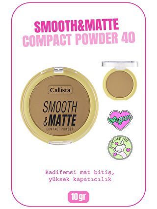 Callista Smooth Matte Compact Powder Mat Görünümlü Pudra 40 Apricot