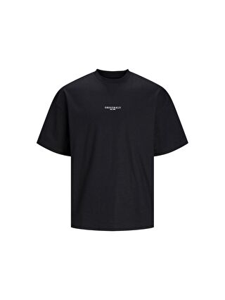 Jack & Jones Santorini Crew Neck Erkek Siyah Yuvarlak Yaka Tişört