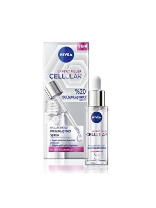 NIVEA Cellular Expert Filler Hyaluronik Asit Dolgunlaştırıcı Cilt Serum 30 ml, Yoğun Ne mlendirici