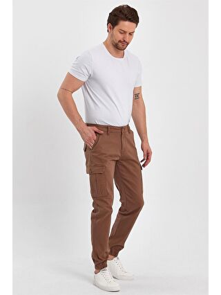 Explode Kahverengi Erkek Kargo Cepli Paça Lastikli Jogger Pantolon Camel