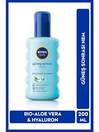 NIVEA Sun Güneş Sonrası 48 Saat Ne mlendirici Sprey 200 ml, Hyaluron Ve Aloe Vera Ile Cildi Yatıştırır