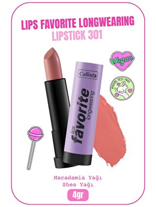 Callista Lips Favorite Longwearing Lipstick Kalıcı Ruj 301 Serving Looks - Pembe