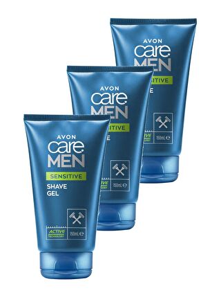 AVON Care Men Sensitive Papatya ve Aloe Özü İçeren Tıraş Jeli 150 ml 3'lü Set