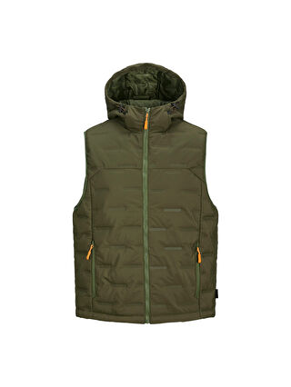 Jack & Jones Sonic Bodywarmer Hood Erkek Haki Kapüşonlu Yelek