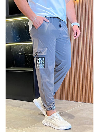 Mishar İtalia Haki Paraşüt Paça Cırtlı Slim Fit Jogger Pantolon