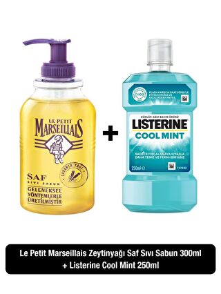 Listerine Cool Mint 250 ml + Le Petit Marseillais Lavanta Yağı Saf Sıvı Sabun 300 ml