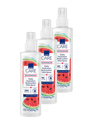 AVON Care Watermelon Karpuz Kokulu Nemlendirci Vücut Losyon Spreyi 250 Ml. Üçlü Set