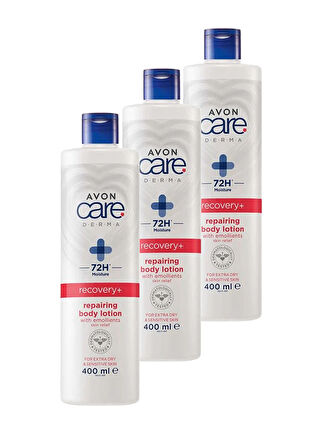 AVON Care Derma Recovery+ Repairing Çok Kuru Ciltler için Vücut Losyonu 400 Ml. Üçlü Set