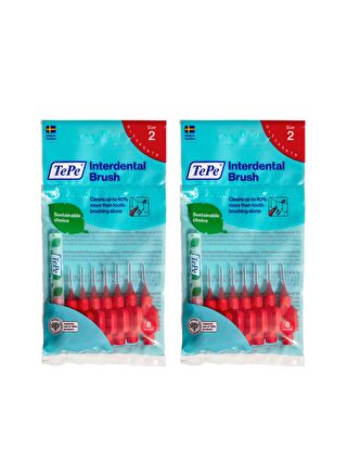 Tepe İnterdental Brush Arayüz Fırçası Kırmızı 0.5 mm 8 li x 2 Adet