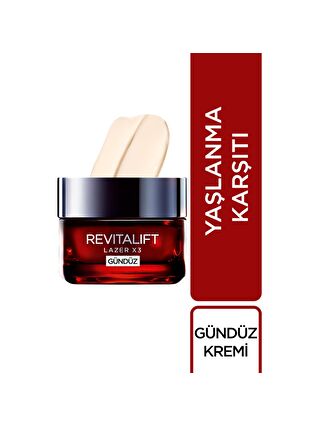 L'Oreal Paris Revitalift Lazer X3 Yoğun Yaşlanma Karşıtı Gündüz Bakım Kremi (50 ml)