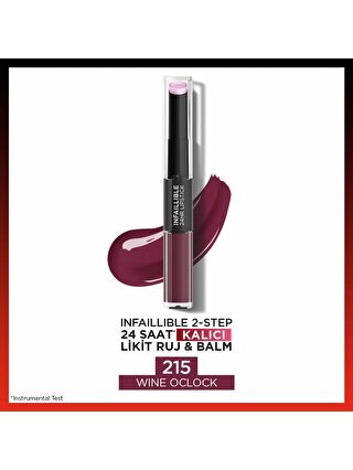 L'Oreal Paris Infaillible 2-Step 24 Saat Kalıcı Likit Ruj & Balm - 215 Wine Oclock