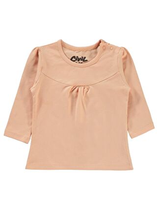 Civil Pembe Baby Kız Bebek Penye Sweatshirt 6-18 Ay Somon