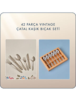 Bella Maison Gri Vintage 42 Parça Çatal Kaşık Bıçak Seti