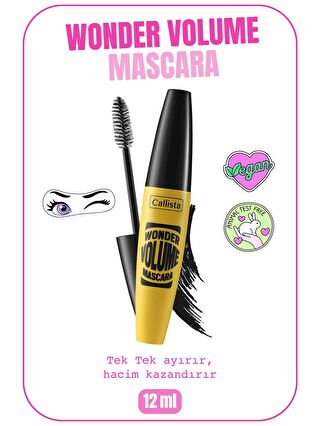 Callista Wonder Volume Mascara Hacim ve Kıvırma Etkili Maskara Siyah