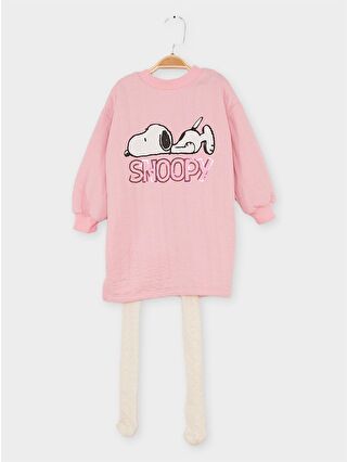 Supermino Pembe Snoopy Lisanslı Bebek Elbise 21620