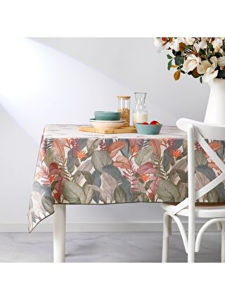 SCHAFER Home Tropical Poly Linen Masa Örtüsü 150x220-Yeşil