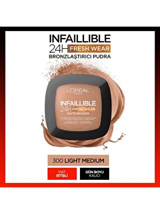 L'Oreal Paris Infaillible 24H Fresh Wear Bronzlaştırıcı Pudra - 300 Light Medium