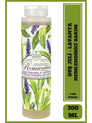 Nesti Dante Banyo ve Duş Jeli Romantica Yabani Toskana Lavantası ve Mineçiçeği Arındırıcı Vegan Bakım 300 ml