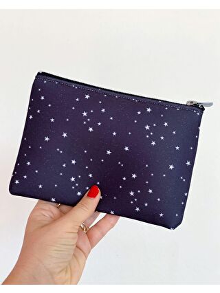 Bikutumutluluk Yıldızlı Siyah Makyaj Çantası Clutch