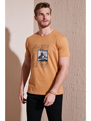 Buratti Sarı Pamuklu Slim Fit Bisiklet Yaka T Shirt 646R8320