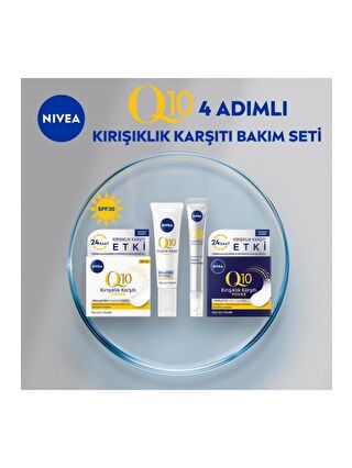 NIVEA Q10 Kırışıklık Karşıtı Cilt Bakım Seti, Gündüz Kemi, Göz Kremi, Cilt Serumu, Gece Kremi 50 ml