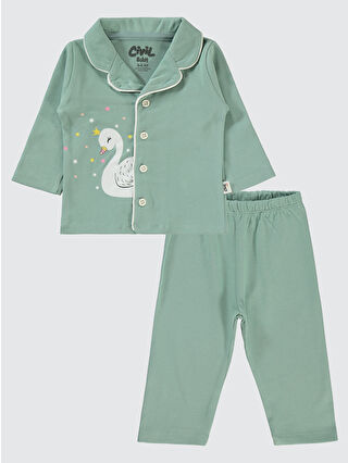 Civil Baby Kız Bebek Pijama Takımı 6-18 Ay Çağla Yeşili