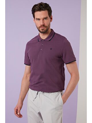 Buratti Mor % 100 Pamuk Düğmeli Regular Fit Polo T Shirt 5902118