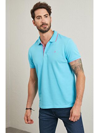 Buratti Mavi %100 Pamuk Düğmeli Regular Fit Polo Tişört 5902118