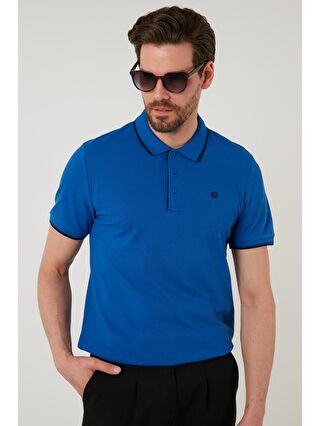 Buratti Mavi % 100 Pamuk Düğmeli Slim Fit Polo T Shirt 5902118