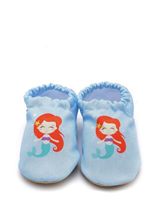 First Step Mermaid Kaydırmaz Taban Bebek Yazlık Patik Mavi Ev Kreş Ayakkabısı F-824