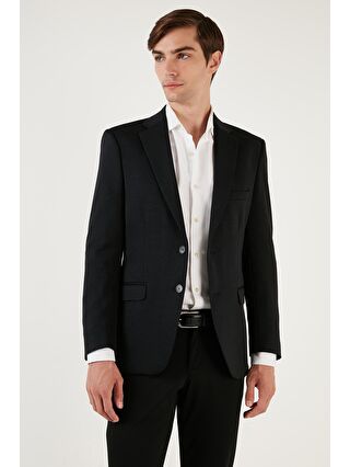 Buratti Siyah 6 Drop Çift Yırtmaçlı Slim Fit Blazer Ceket 6601010