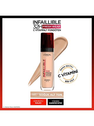 L'Oreal Paris Infaillible 32H Fresh Wear C Vitaminli Fondöten - 145 Rose Beige