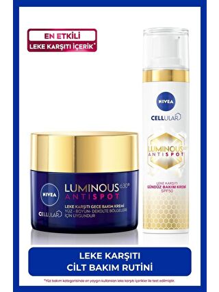 NIVEA Luminous630 Leke Karşıtı Spf50 Gündüz Yüz Kremi 40 ml, Gece Kremi, Cilt Tonu Eşitleyici