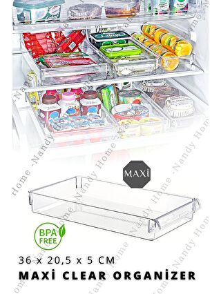 Nandy Home Renksiz MAXİ New Clear Buzdolabı & Dolap İçi Düzenleyici Organizer