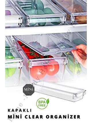 Nandy Home Renksiz KAPAKLI MİNİ New Clear Buzdolabı & Dolap İçi Düzenleyici Organizer