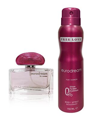 Free Love Eurodream EDP Kadın Parfüm 100 ml ve Deodorant 150 ml