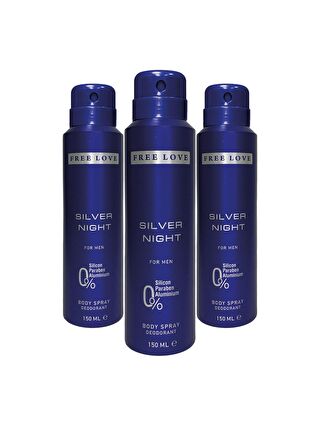 Free Love Silver Night Erkek Deodorant 150 ml 3 Adet