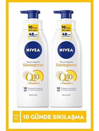 NIVEA Q10 Sıkılaştırıcı Vücut Losyonu Pump 400 ml x2 Adet, 10 Günde Sıkılaşmış Ve Esnek Cilt