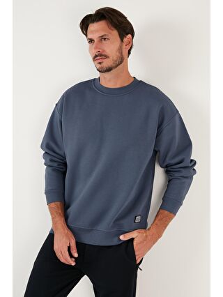 Buratti Gri Regular Fit Bisiklet Yaka Pamuklu İçi Tüylü Yumuşak Şardonlu Sweat 5905255